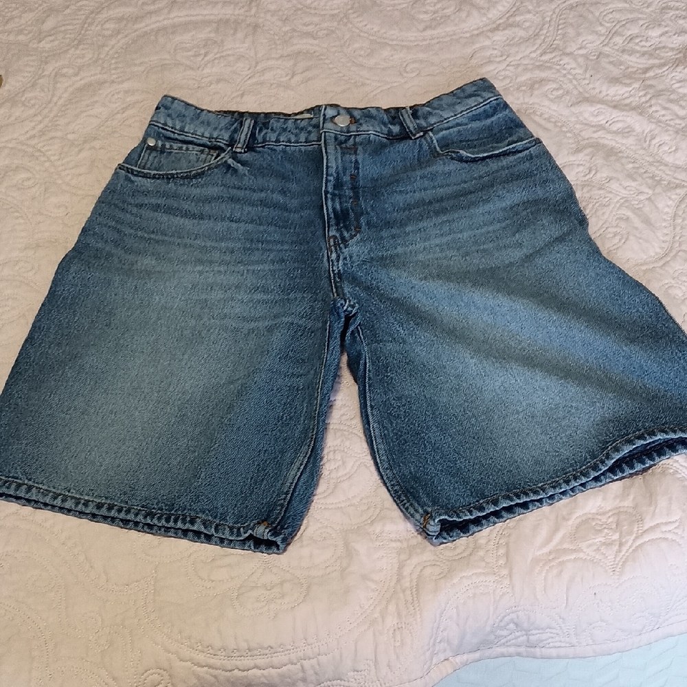 Pilcro Midwash Blue Denim Bermuda Shorts